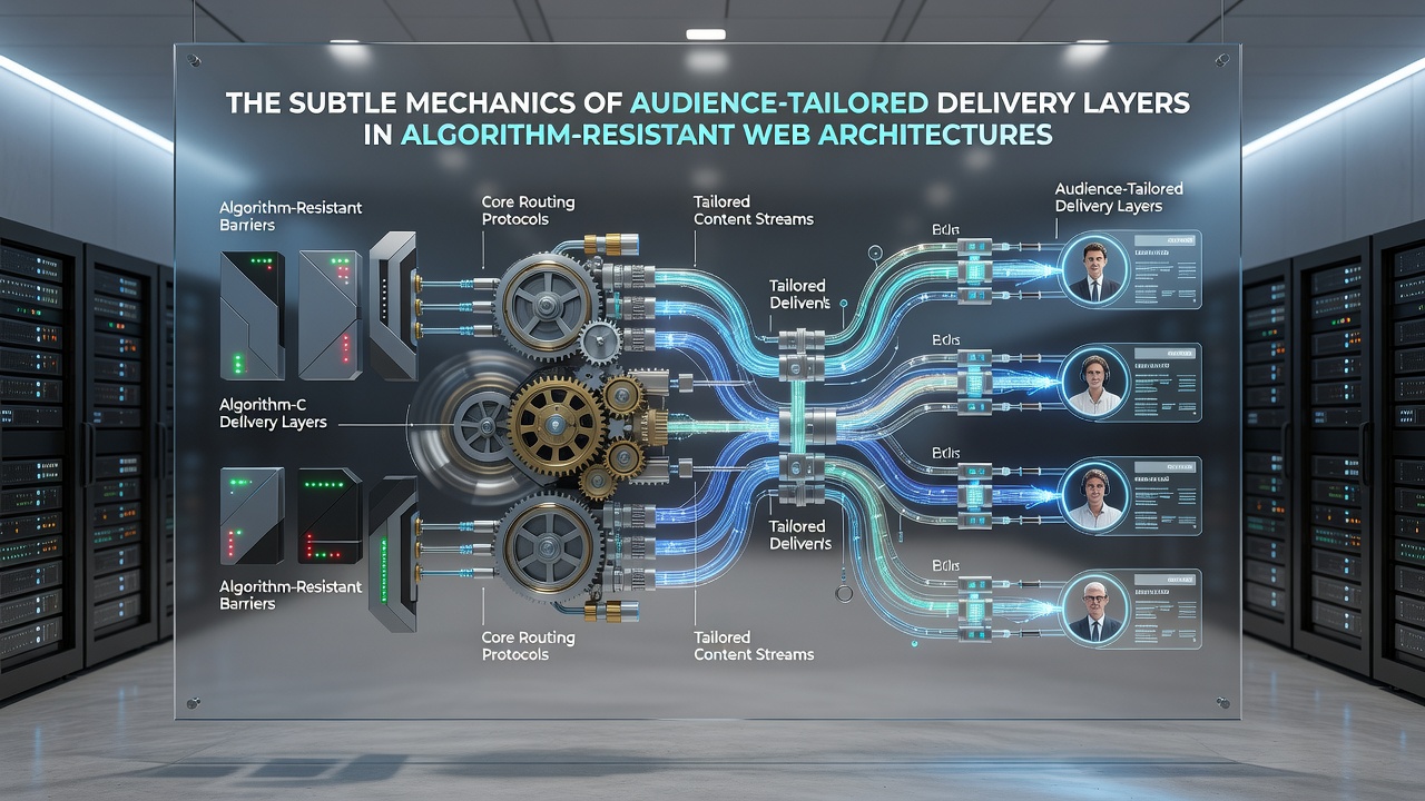 Illustration of server-side routing and cohort-based content assembly in resistant web systems